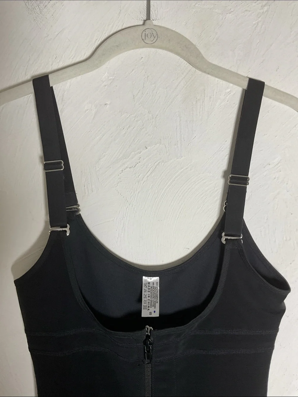 Black Full Body Shapwear Bodysuit Faja Tummy Control Zip Hook Eye Size S